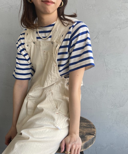 ORCIVAL（オーシバル）の「[ORCIVAL/オーシバル] ボートネック ショートスリーブTシャツ（Tシャツ/カットソー・レディース・レッド/グレイッシュベージュ/ブルー・1）」の3枚目の写真