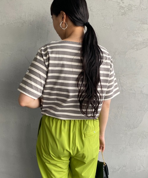 ORCIVAL（オーシバル）の「[ORCIVAL/オーシバル] ボートネック ショートスリーブTシャツ（Tシャツ/カットソー・レディース・レッド/グレイッシュベージュ/ブルー・1）」の18枚目の写真