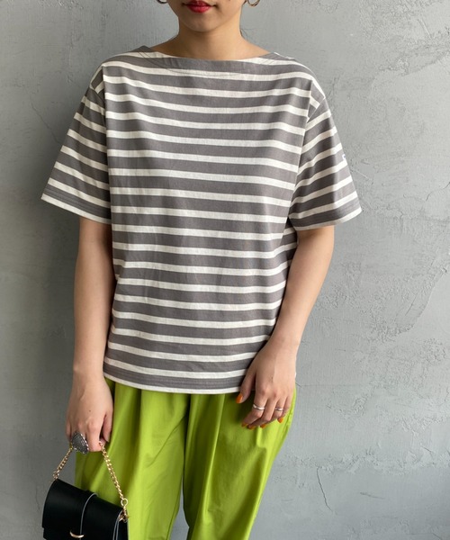 ORCIVAL（オーシバル）の「[ORCIVAL/オーシバル] ボートネック ショートスリーブTシャツ（Tシャツ/カットソー・レディース・レッド/グレイッシュベージュ/ブルー・1）」の21枚目の写真