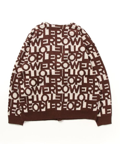 POWER TO THE PEOPLE（パワートゥーザピープル）の「POWER TO THE PEOPLE ニットカーディガンレトロ総柄（カーディガン/ボレロ・メンズ・モカ・L/LL/M）」の2枚目の写真