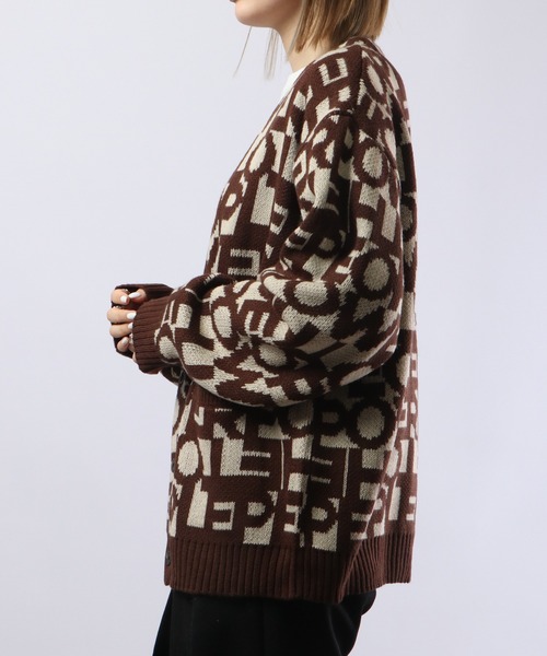 POWER TO THE PEOPLE（パワートゥーザピープル）の「POWER TO THE PEOPLE ニットカーディガンレトロ総柄（カーディガン/ボレロ・メンズ・モカ・L/LL/M）」の13枚目の写真