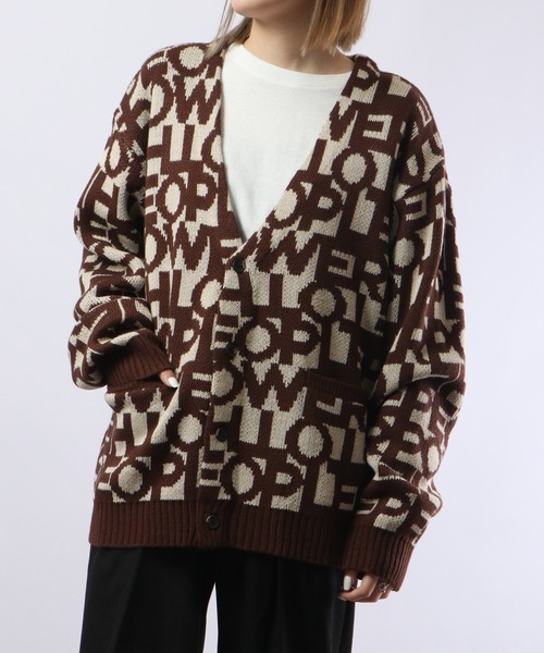 POWER TO THE PEOPLE（パワートゥーザピープル）の「POWER TO THE PEOPLE ニットカーディガンレトロ総柄（カーディガン/ボレロ・メンズ・モカ・L/LL/M）」の14枚目の写真