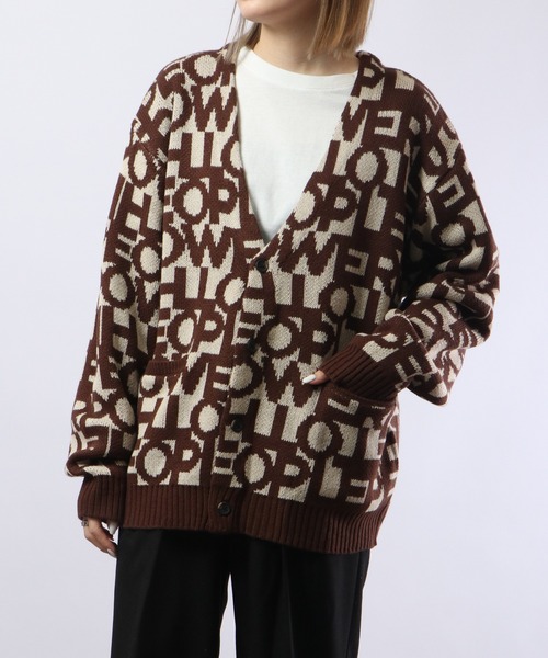 POWER TO THE PEOPLE（パワートゥーザピープル）の「POWER TO THE PEOPLE ニットカーディガンレトロ総柄（カーディガン/ボレロ・メンズ・モカ・L/LL/M）」の10枚目の写真