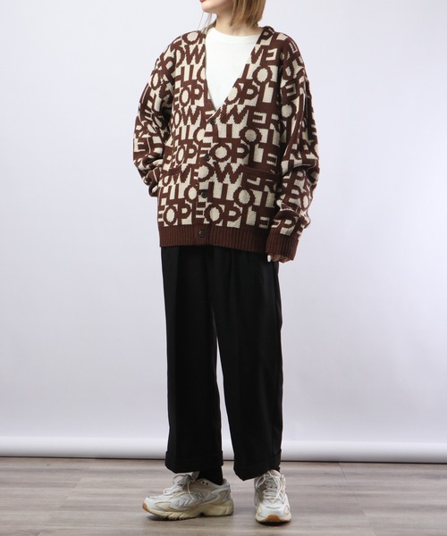 POWER TO THE PEOPLE（パワートゥーザピープル）の「POWER TO THE PEOPLE ニットカーディガンレトロ総柄（カーディガン/ボレロ・メンズ・モカ・L/LL/M）」の16枚目の写真