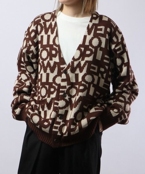 POWER TO THE PEOPLE（パワートゥーザピープル）の「POWER TO THE PEOPLE ニットカーディガンレトロ総柄（カーディガン/ボレロ・メンズ・モカ・L/LL/M）」の11枚目の写真