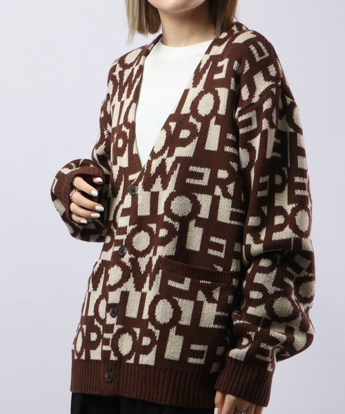 POWER TO THE PEOPLE（パワートゥーザピープル）の「POWER TO THE PEOPLE ニットカーディガンレトロ総柄（カーディガン/ボレロ・メンズ・モカ・L/LL/M）」の12枚目の写真