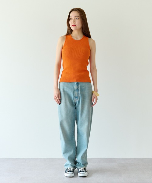 ECRIRE(エクリール)の「アメリカンスリーブ リブニットタンクトップ(タンクトップ・レディース・オレンジ/イエロー/アイボリー/ブラック・M)」の15枚目の写真