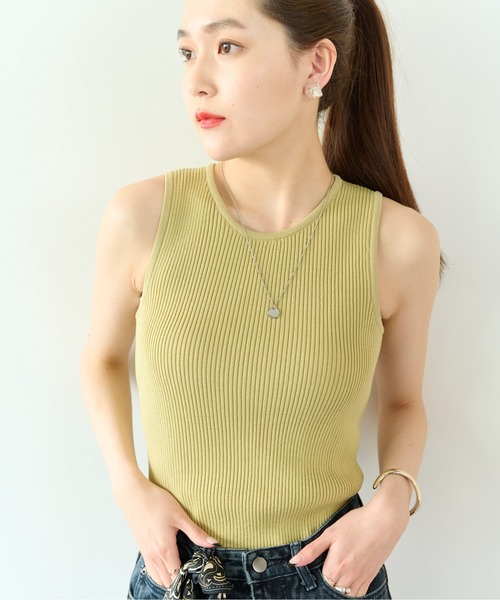 ECRIRE(エクリール)の「アメリカンスリーブ リブニットタンクトップ(タンクトップ・レディース・オレンジ/イエロー/アイボリー/ブラック・M)」の7枚目の写真