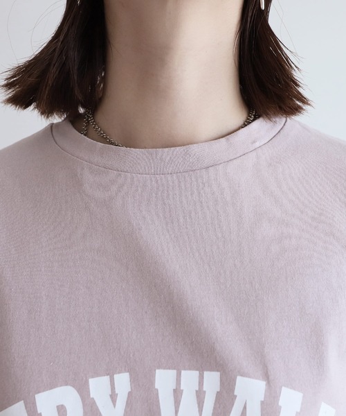 reca(レカ)の「アーチロゴスリットTシャツ(Tシャツ/カットソー・レディース・グレイッシュベージュ/ブラック/ホワイト/ピンク系その他・FREE)」の20枚目の写真