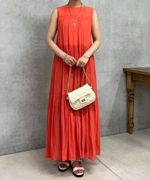 un dix cors（アンディコール）の「ティアードノースリワンピース（ワンピース・レディース・レッド/ブラック・FREE）」の4枚目の写真