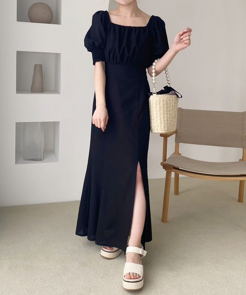 one after another NICE CLAUP（ワンアフターアナザーナイスクラップ）の「パールハンドル/リボン ペーパーストローバック（かごバッグ・レディース・ブラック/アイボリー・FREE）」の9枚目の写真