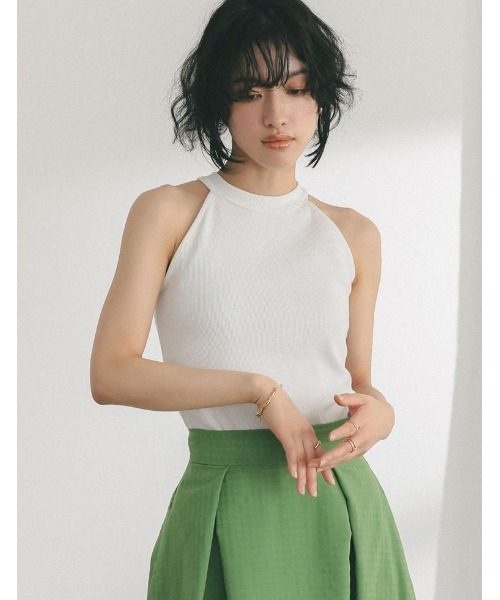 Re:EDIT（リエディ）の「[2023 SUMMER COLLECTION]テレコリブアメリカンスリーブタンクトップ（タンクトップ・レディース・ブラック/ホワイト/ブルー/ブラウン・MEDIUM/LARGE）」の16枚目の写真