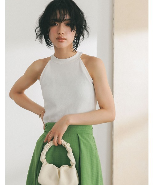 Re:EDIT（リエディ）の「[2023 SUMMER COLLECTION]テレコリブアメリカンスリーブタンクトップ（タンクトップ・レディース・ブラック/ホワイト/ブルー/ブラウン・MEDIUM/LARGE）」の17枚目の写真