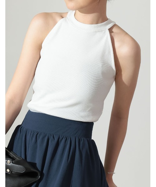 Re:EDIT（リエディ）の「[2023 SUMMER COLLECTION]テレコリブアメリカンスリーブタンクトップ（タンクトップ・レディース・ブラック/ホワイト/ブルー/ブラウン・MEDIUM/LARGE）」の22枚目の写真