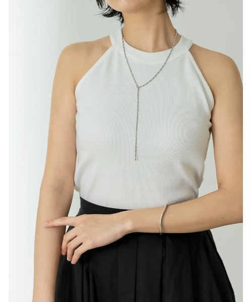 Re:EDIT（リエディ）の「[2023 SUMMER COLLECTION]テレコリブアメリカンスリーブタンクトップ（タンクトップ・レディース・ブラック/ホワイト/ブルー/ブラウン・MEDIUM/LARGE）」の6枚目の写真