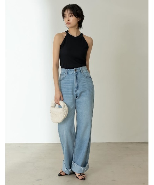 Re:EDIT（リエディ）の「[2023 SUMMER COLLECTION]テレコリブアメリカンスリーブタンクトップ（タンクトップ・レディース・ブラック/ホワイト/ブルー/ブラウン・MEDIUM/LARGE）」の12枚目の写真