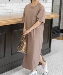 ad thie（アドティエ）の「ラウンド スリット マキシ ワンピース（ワンピース）」