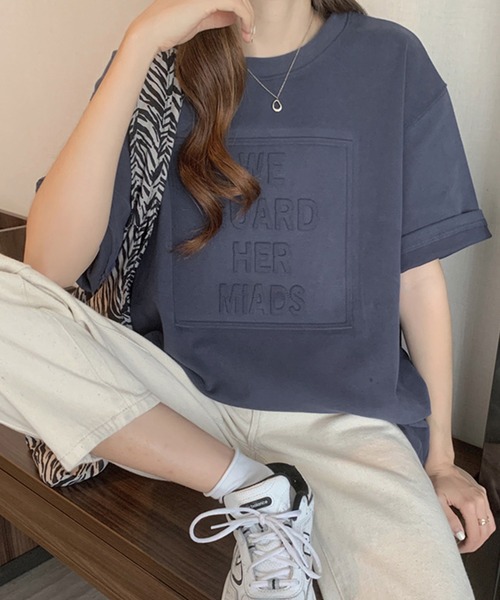 DiamondHearts（ダイヤモンドハーツ）の「3DロゴプリントTシャツ（Tシャツ/カットソー・レディース・ホワイト/ブルー/ブラック/グレー/ブラウン・LARGE/MEDIUM/X-LARGE）」の5枚目の写真