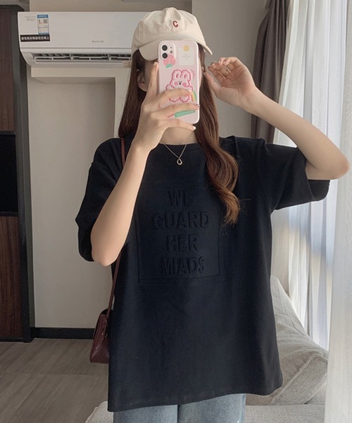 DiamondHearts（ダイヤモンドハーツ）の「3DロゴプリントTシャツ（Tシャツ/カットソー・レディース・ホワイト/ブルー/ブラック/グレー/ブラウン・LARGE/MEDIUM/X-LARGE）」の7枚目の写真