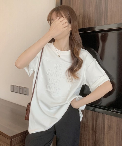 DiamondHearts（ダイヤモンドハーツ）の「3DロゴプリントTシャツ（Tシャツ/カットソー・レディース・ホワイト/ブルー/ブラック/グレー/ブラウン・LARGE/MEDIUM/X-LARGE）」の14枚目の写真