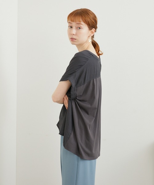 Paradise Picnic（パラダイスピクニック）の「Dignite collier 切替プルオーバーブラウス（シャツ/ブラウス・レディース・ブルー/チャコールグレー/ホワイト・FREE）」の21枚目の写真