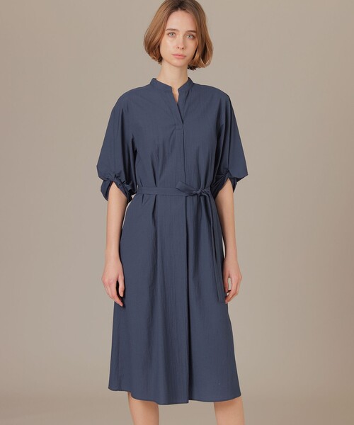 MACKINTOSH LONDON（マッキントッシュ ロンドン）の「コットンナイロンサッカーワンピース（ワンピース・レディース・ライトブルー/ブラック・38）」の2枚目の写真