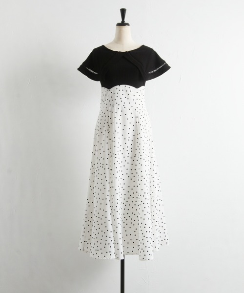 【ZOZO限定】ビックカラーバックレースアップドッキングワンピース（ワンピース）｜tocco closet（トッコ クローゼット）