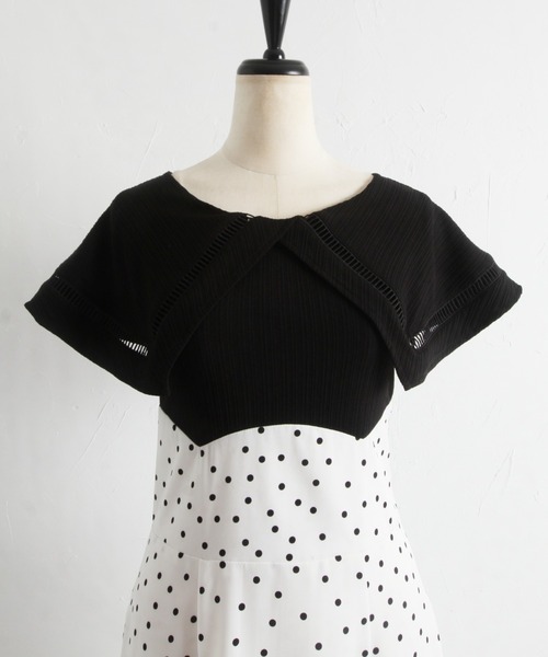 【ZOZO限定】ビックカラーバックレースアップドッキングワンピース（ワンピース）｜tocco closet（トッコ クローゼット）