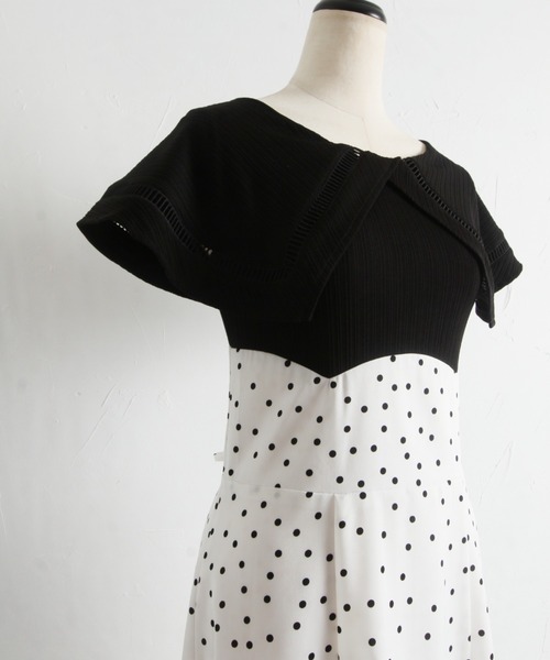 【ZOZO限定】ビックカラーバックレースアップドッキングワンピース（ワンピース）｜tocco closet（トッコ クローゼット）