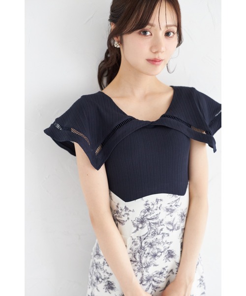 まむ ビックカラーバックレースアップドッキングワンピース（ワンピース