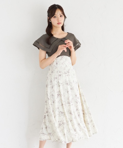 tocco closet(トッコ クローゼット)の「ビックカラーバックレースアップドッキングワンピース(ワンピース・レディース・ダークネイビー/ブラック/カーキ/ダークブルー/ピンク・M)」の18枚目の写真