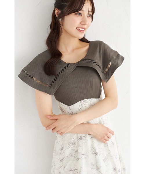 その他 ZZ yaa 517TOY ビックカラーバックレースアップドッキングワンピース