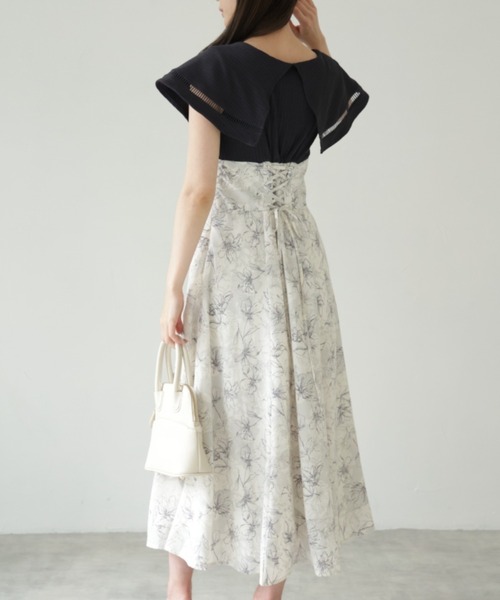 【ZOZO限定】ビックカラーバックレースアップドッキングワンピース（ワンピース）｜tocco closet（トッコ クローゼット）