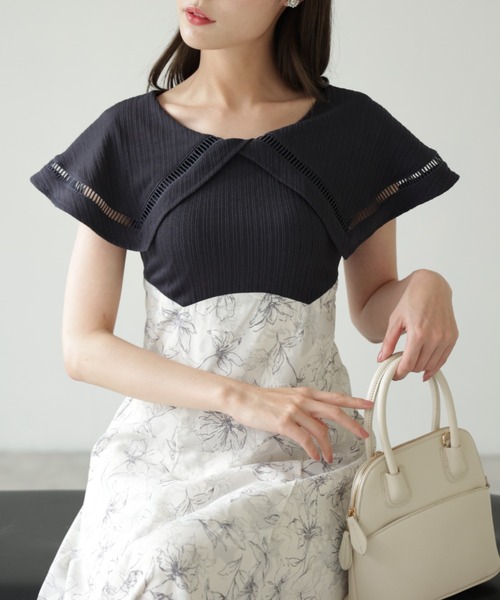 【ZOZO限定】ビックカラーバックレースアップドッキングワンピース（ワンピース）｜tocco closet（トッコ クローゼット）