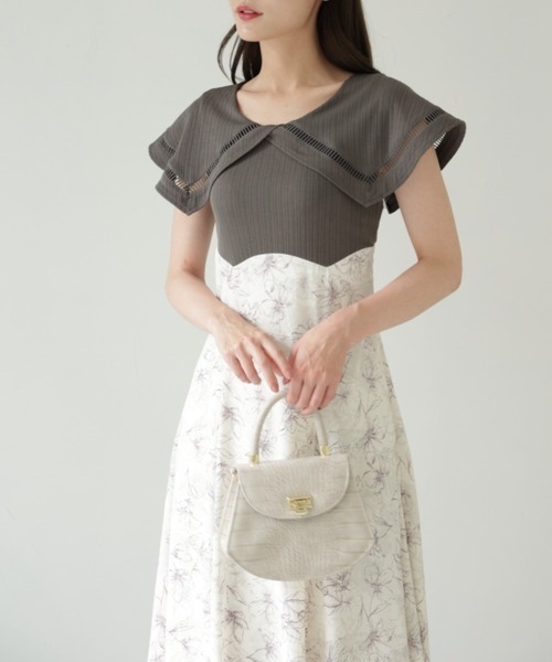 【ZOZO限定】ビックカラーバックレースアップドッキングワンピース（ワンピース）｜tocco closet（トッコ クローゼット）