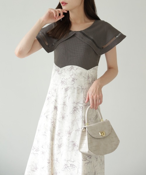 【ZOZO限定】ビックカラーバックレースアップドッキングワンピース（ワンピース）｜tocco closet（トッコ クローゼット）