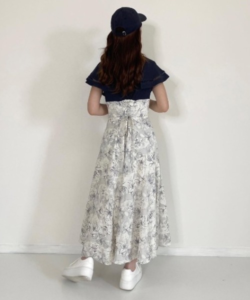 【ZOZO限定】ビックカラーバックレースアップドッキングワンピース（ワンピース）｜tocco closet（トッコ クローゼット）