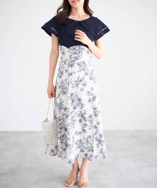 【ZOZO限定】ビックカラーバックレースアップドッキングワンピース（ワンピース）｜tocco closet（トッコ クローゼット）