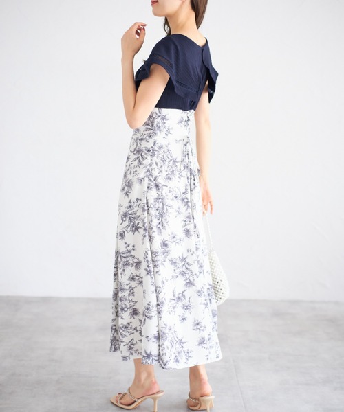 【ZOZO限定】ビックカラーバックレースアップドッキングワンピース（ワンピース）｜tocco closet（トッコ クローゼット）