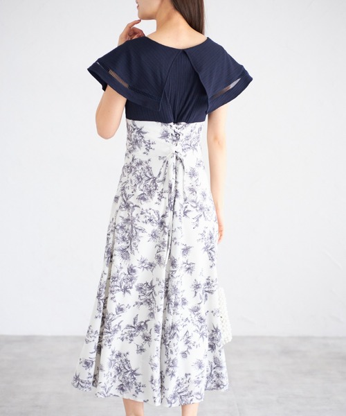 【ZOZO限定】ビックカラーバックレースアップドッキングワンピース（ワンピース）｜tocco closet（トッコ クローゼット）