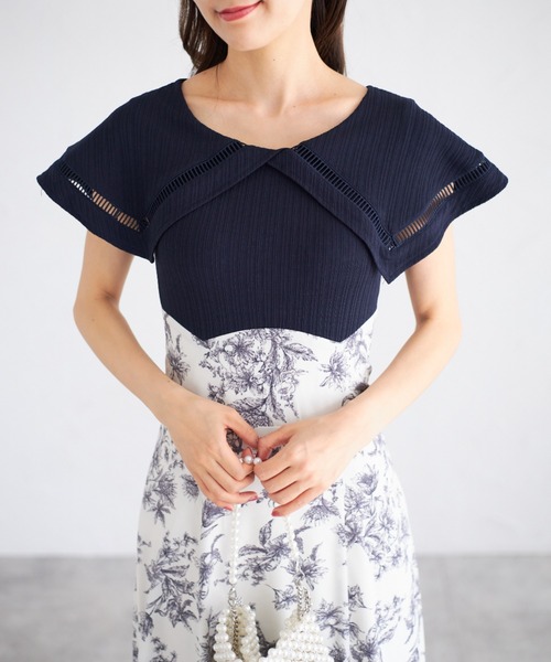 【ZOZO限定】ビックカラーバックレースアップドッキングワンピース（ワンピース）｜tocco closet（トッコ クローゼット）