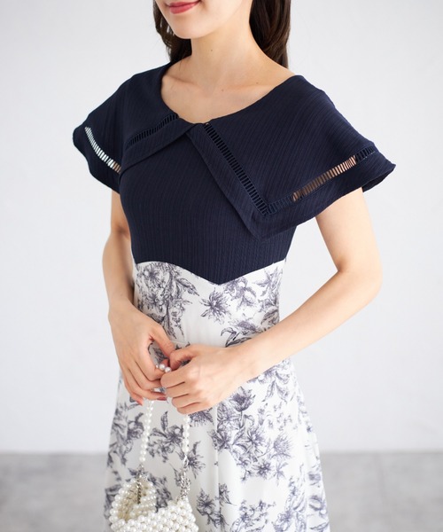 【ZOZO限定】ビックカラーバックレースアップドッキングワンピース（ワンピース）｜tocco closet（トッコ クローゼット）