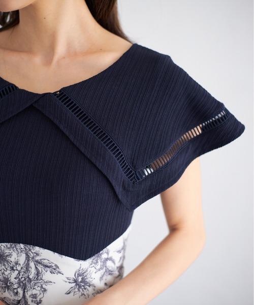 【ZOZO限定】ビックカラーバックレースアップドッキングワンピース（ワンピース）｜tocco closet（トッコ クローゼット）