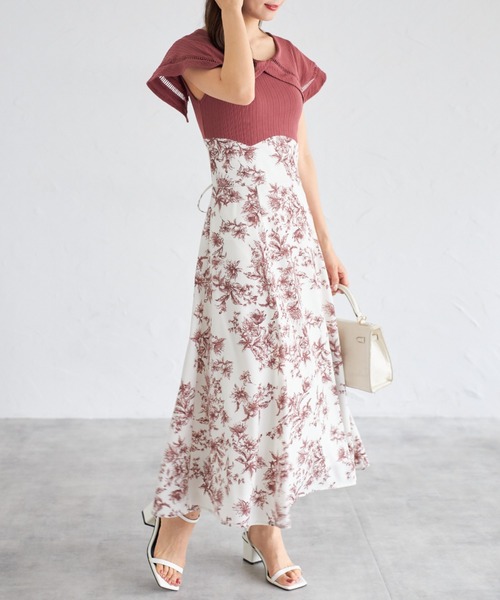 【ZOZO限定】ビックカラーバックレースアップドッキングワンピース（ワンピース）｜tocco closet（トッコ クローゼット）