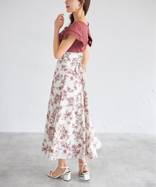 【ZOZO限定】ビックカラーバックレースアップドッキングワンピース（ワンピース）｜tocco closet（トッコ クローゼット）