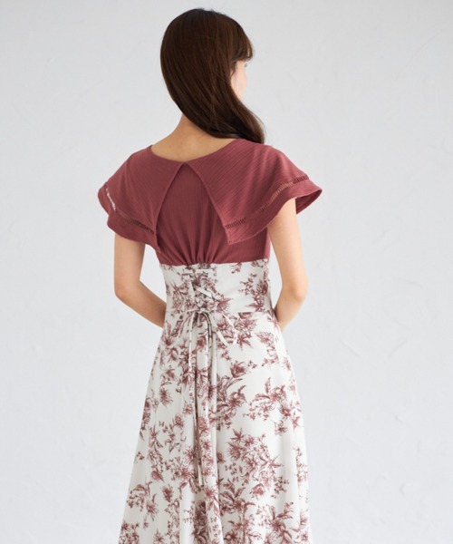 【ZOZO限定】ビックカラーバックレースアップドッキングワンピース（ワンピース）｜tocco closet（トッコ クローゼット）