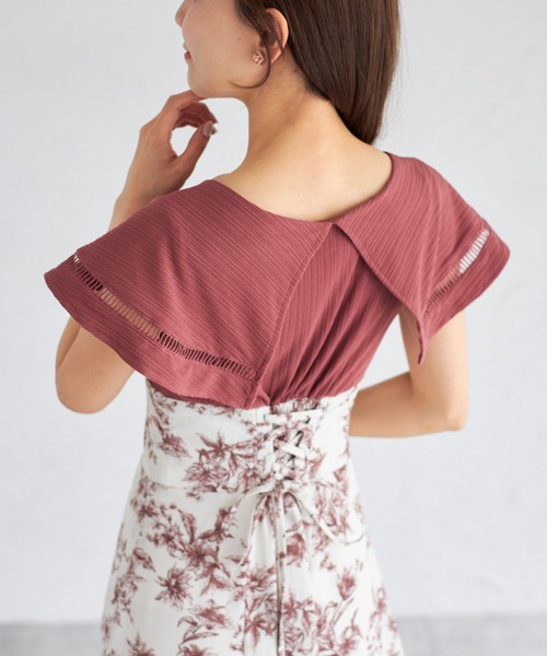 【ZOZO限定】ビックカラーバックレースアップドッキングワンピース（ワンピース）｜tocco closet（トッコ クローゼット）