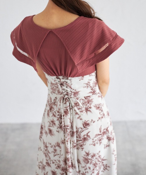 【ZOZO限定】ビックカラーバックレースアップドッキングワンピース（ワンピース）｜tocco closet（トッコ クローゼット）