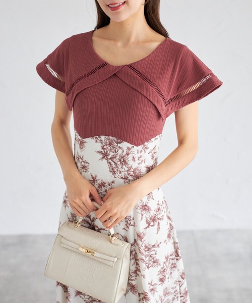 【ZOZO限定】ビックカラーバックレースアップドッキングワンピース（ワンピース）｜tocco closet（トッコ クローゼット）