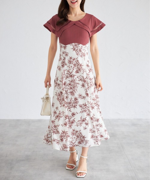 【ZOZO限定】ビックカラーバックレースアップドッキングワンピース（ワンピース）｜tocco closet（トッコ クローゼット）